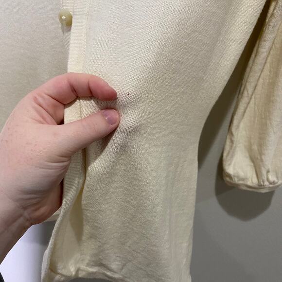 Patagonia Cream 3/4 Sleeve Madeira Cardigan New w/ Defect Women’s Size M - Picture 6 of 7